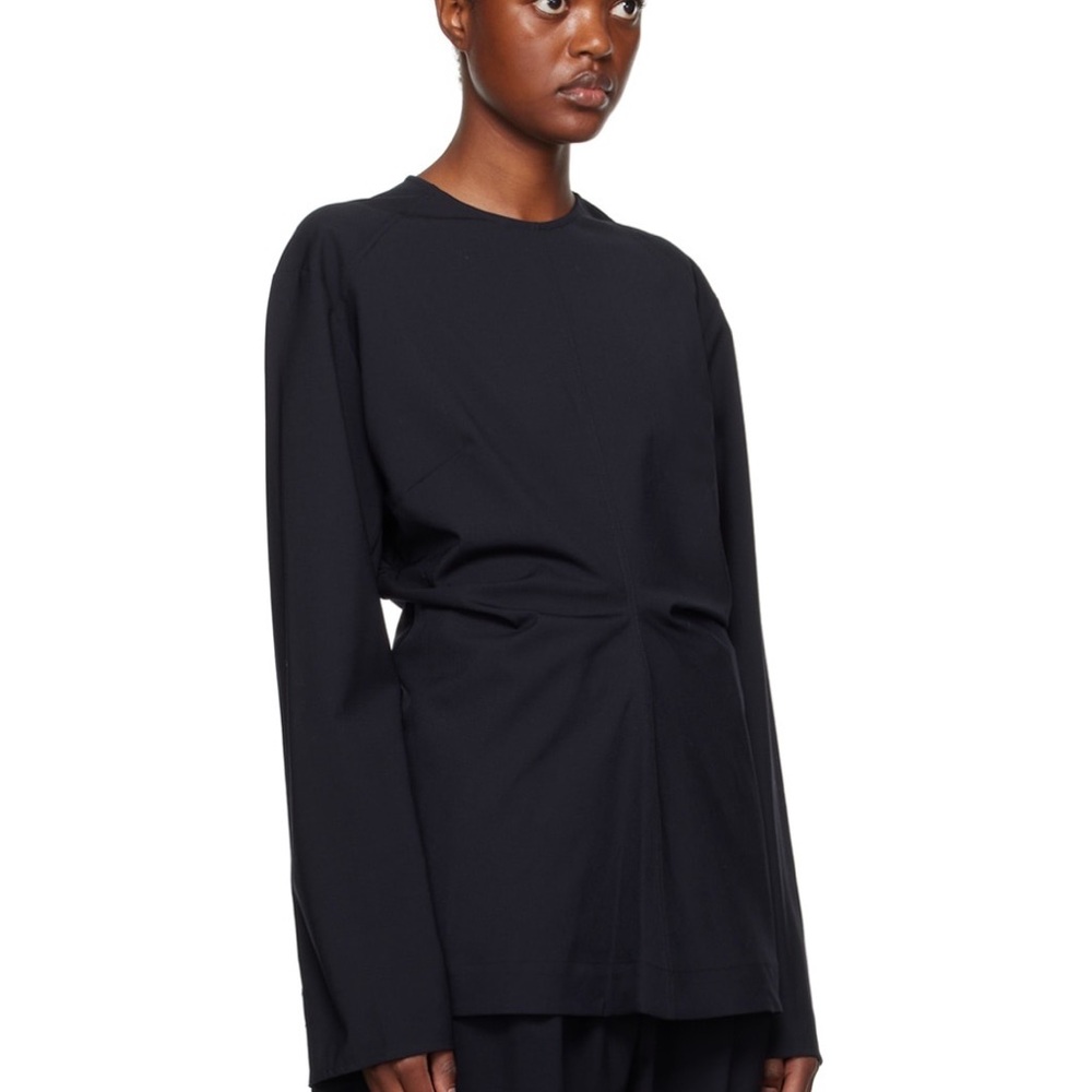 Studio Nicholson Navy Ontaria Long Sleeve T-Shirt 
Size: S